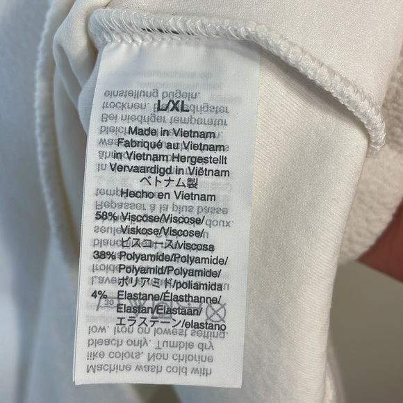 NWT. HATCH X J. Crew L/XL White Textured Short Sleeve Shift Maternity Dress. - Picture 6 of 10